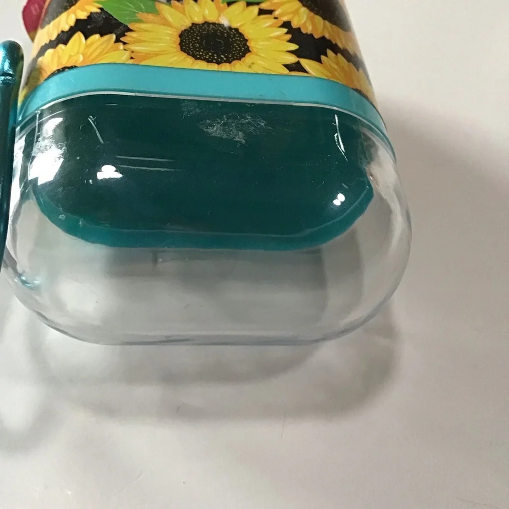 Simply Southern Travel Case for Reusable Straw Blue Clear Yellow Sunflowers